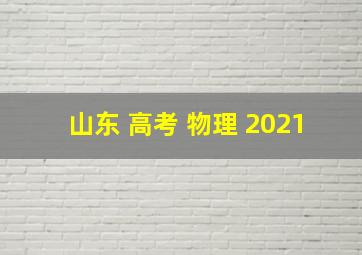 山东 高考 物理 2021